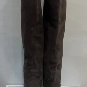 Saint Laurent Suede Boots - Road Grey, Knee-High, Never Worn - Image 4