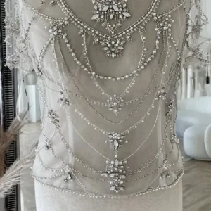 Enzoani size 14 ivory silver wedding bolero - Image 2