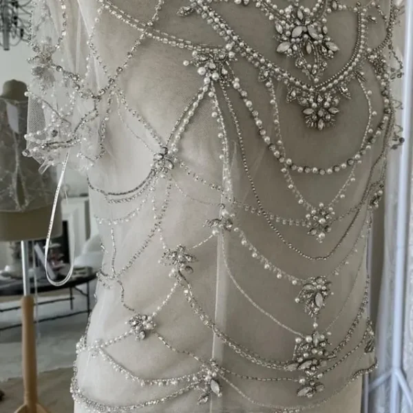Enzoani size 14 ivory silver wedding bolero