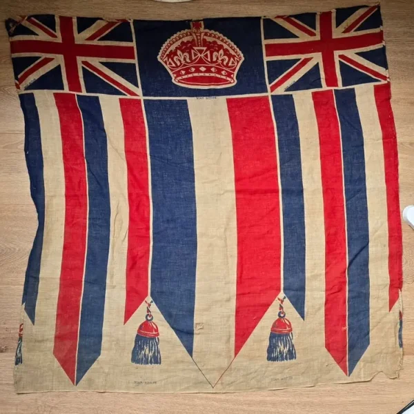 1900s Union Jack Banner with Royal Crown