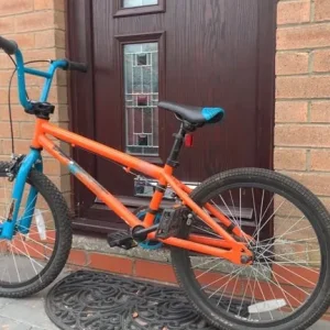 Kids BMX Bike, Orange & Blue - Image 3