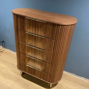 Mid-century Modern Walnut Veneer Chest of Drawers - Image 2