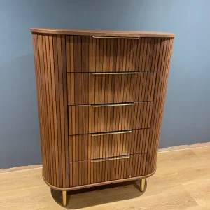 Mid-century Modern Walnut Veneer Chest of Drawers - Image 3
