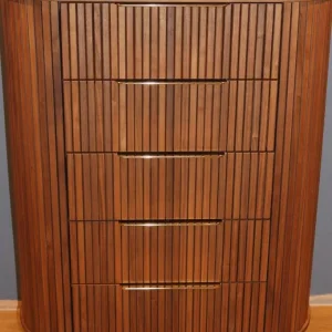 Mid-century Modern Walnut Veneer Chest of Drawers - Image 5