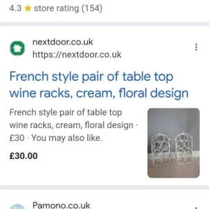 Two Floral French Style Cream Wine Racks - Image 2