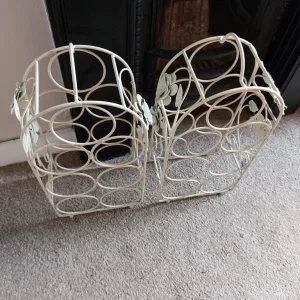 Two Floral French Style Cream Wine Racks - Image 7