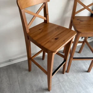 2 x IKEA Ingolf Wooden Bar Stools 74cm - Image 4