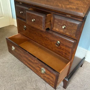 Minstrel Stag Mahogany Bureau with 5 Drawers and Key - Image 4