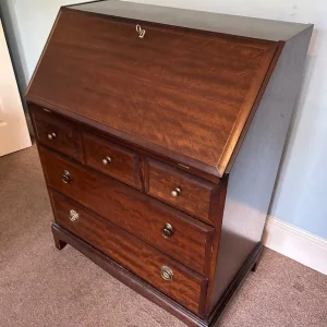 Minstrel Stag Mahogany Bureau with 5 Drawers and Key