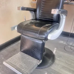 Black vintage Belmont barber chairs x3 - Image 3