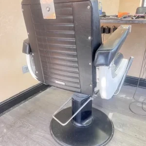Black vintage Belmont barber chairs x3 - Image 4