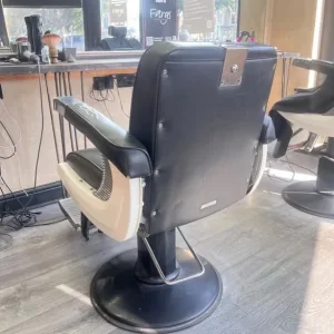 Black vintage Belmont barber chairs x3 - Image 6