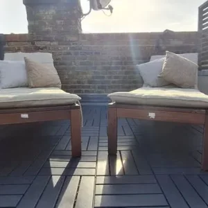 Ikea Sun loungers (x2) with cushion covers - Image 2