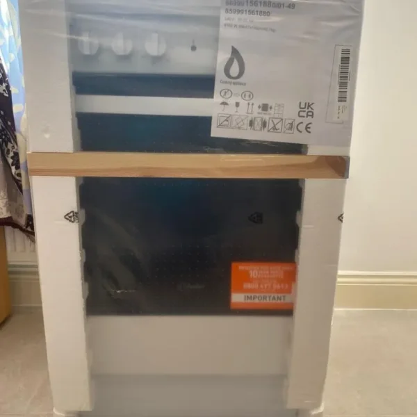 Indesit IS5E4KHW/UK Electric Cooker – 50cm, 61L Oven, White