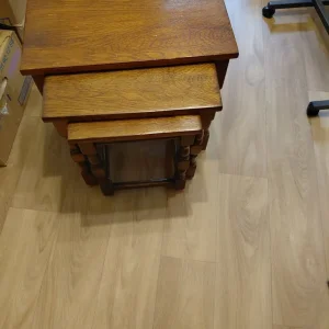 Oak nest of tables set 3 - Image 2