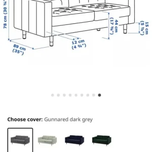 Grey 2 seater sofa IKEA LANDSKRONA - Image 2