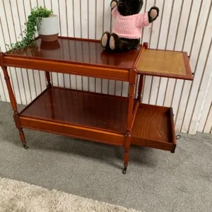 Tea trolley with one drawer and pull-out shelf - Image 5