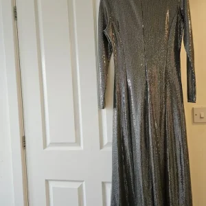 M&S silver sequin long dress UK size 10 - Image 7