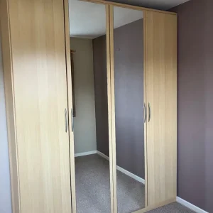 Large mirrored triple wardrobe