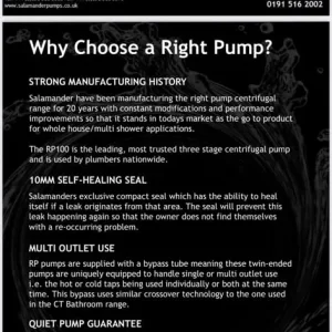 Salamander RP75PT Right 2.0 Bar Twin Positive Head Shower And Bathroom Pump - Image 6