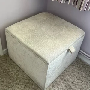 Beige sofa, chair and footstool - Image 3