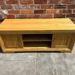 Solid Oak Bevel TV Stand - Image 3