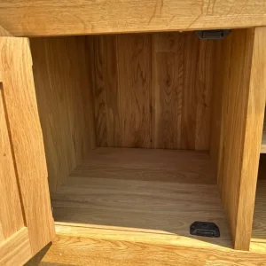 Solid Oak Bevel TV Stand - Image 7