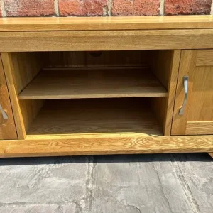 Solid Oak Bevel TV Stand - Image 8
