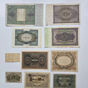 Collection #6 Various Lot Antique German Empire/Weimar Republic Banknotes 10pcs - Image 2