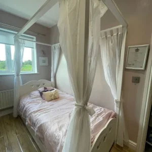 White Wooden Single Bed
