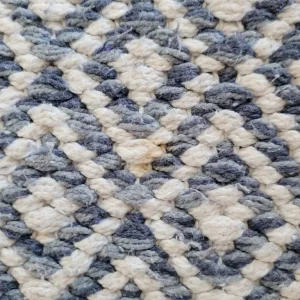Blue and White Flat Weave Rug - 90cm x 150cm - Image 5