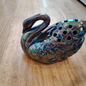 Vintage Blue Swan Stem Buds Flower Holder - Image 3