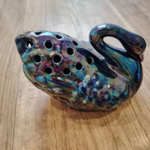 Vintage Blue Swan Stem Buds Flower Holder