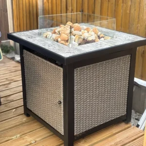 Rattan gas fire pit