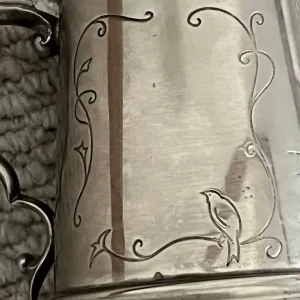 Silver plated christening miniature tankard with Beatrix Potter engravings - Image 3