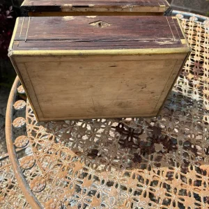 Antique sewing or jewellery box with brass details - Image 8