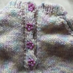 Handknitted multicoloured jumper for a tiny girl - Image 3