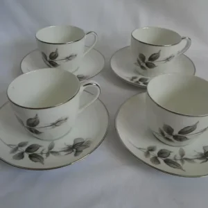Vintage Noritake Japanese 6682 L'Amor 4 x Demitasse Cups and Saucers