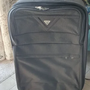Large Antler Suitcase, dog tooth pattern, good condition