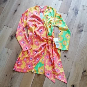 Wrap dress with floral print