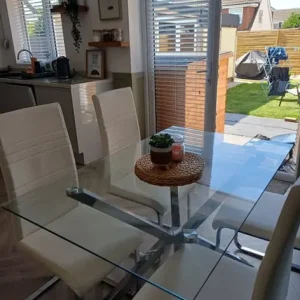 Glass dining table and chairs - Image 2