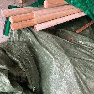 Wooden mop stick hand rail
