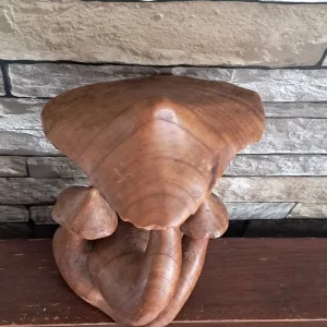 Large 11-inch Wooden Mushroom Triple Toadstool Sculpture - Image 8