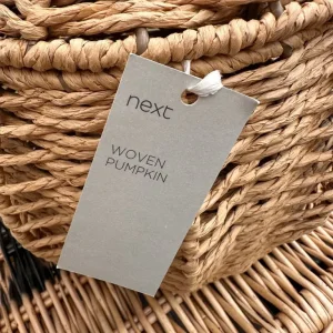 Woven Pumpkin Storage Basket with Lid - Image 2