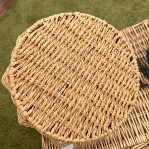 Woven Pumpkin Storage Basket with Lid - Image 4