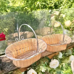2 baskets with metal frames & handles - Image 5