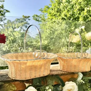 2 baskets with metal frames & handles - Image 8