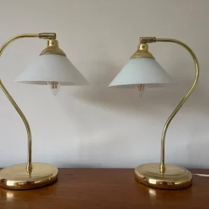 Pair of Vintage Ikea Kroby Brass Table Lamps