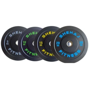 Shehaj Black Bumper Plates 100kg Set - Olympic Gym Weights