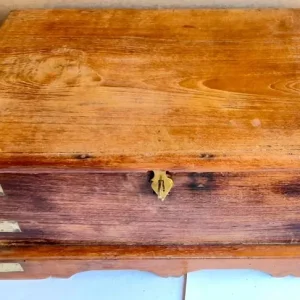 ANTIGUE CHEST - HARD WOOD AND BRASS WITH INTERIOR CONVERSION - Image 5
